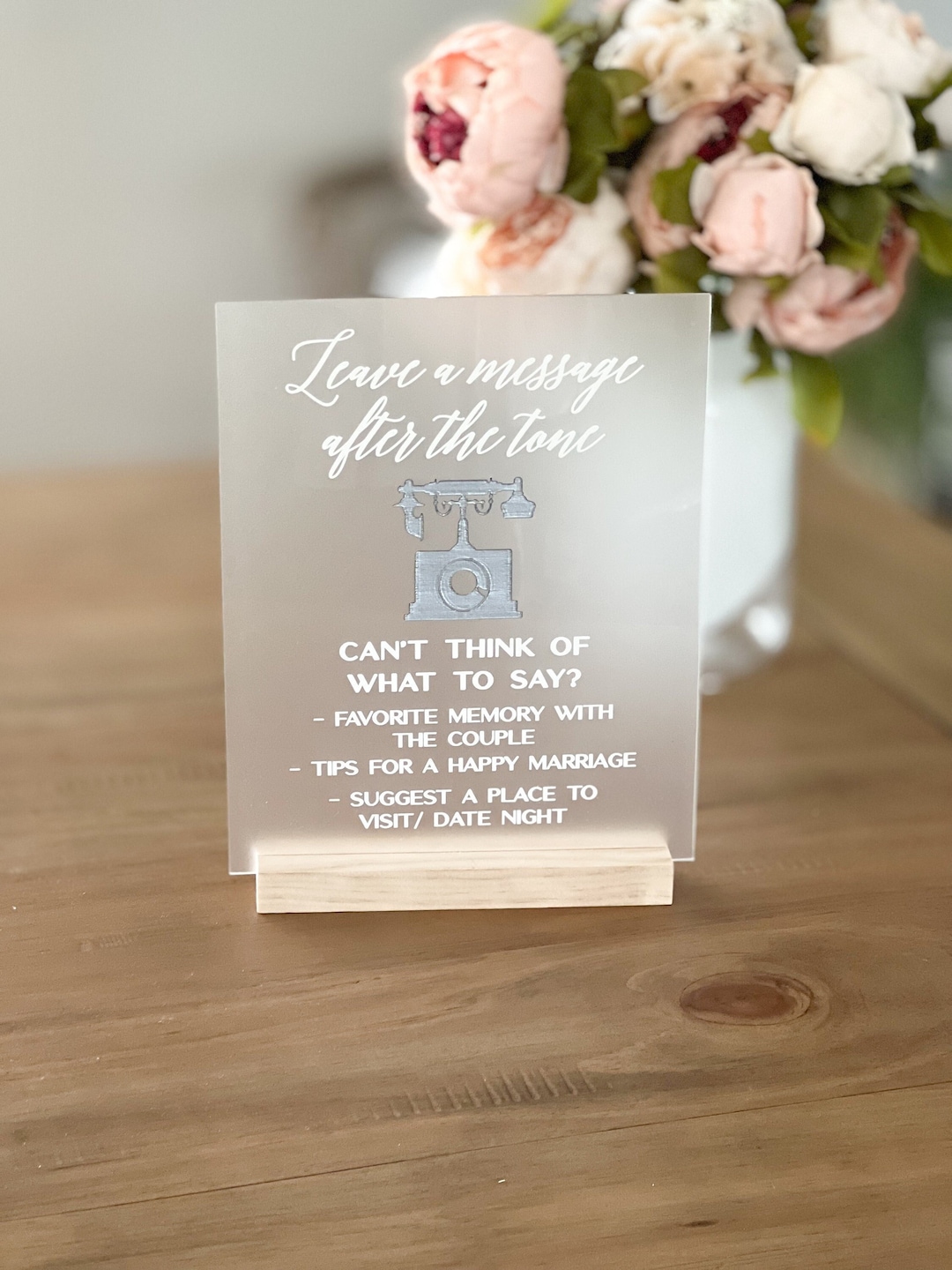 Phone Guest Book Audio Guestbook Acrylic Table Signs Modern Calligraphy