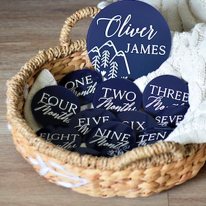 Baby Milestone Acrylic Markers | Custom Acrylic Baby Plaque | Acrylic Name Plaque | Baby Shower Gift | Monthly Picture Baby Photo Prop
