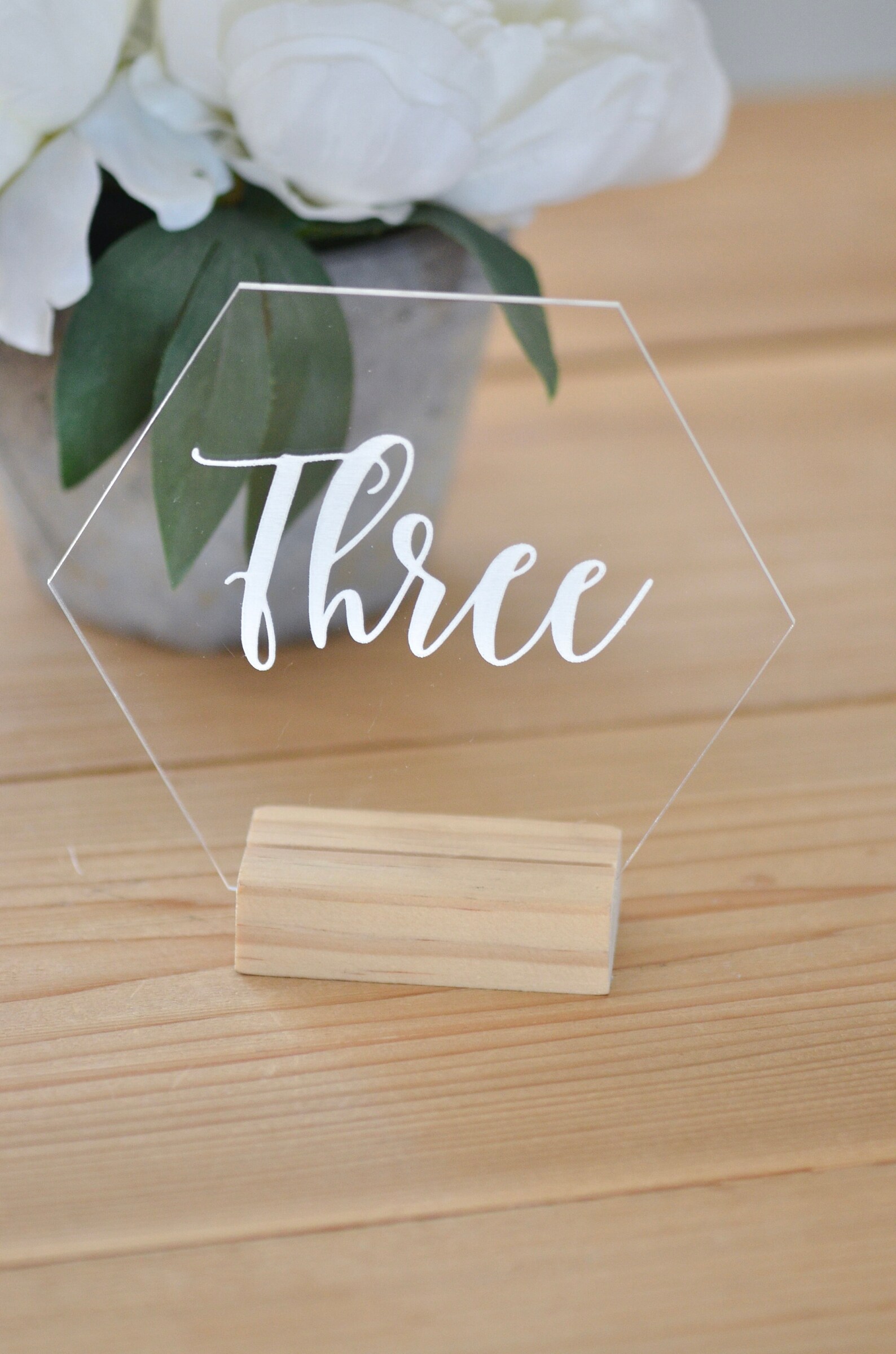 Hexagon Table Number Acrylic Wedding Table Number Geometric Etsy