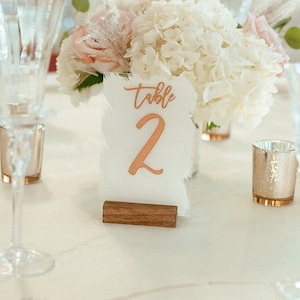 Wedding Painted Table Number | 4x6 Wedding Table Sign | Modern Table Number | Acrylic Table Sign | Modern Wedding Decor-TN6