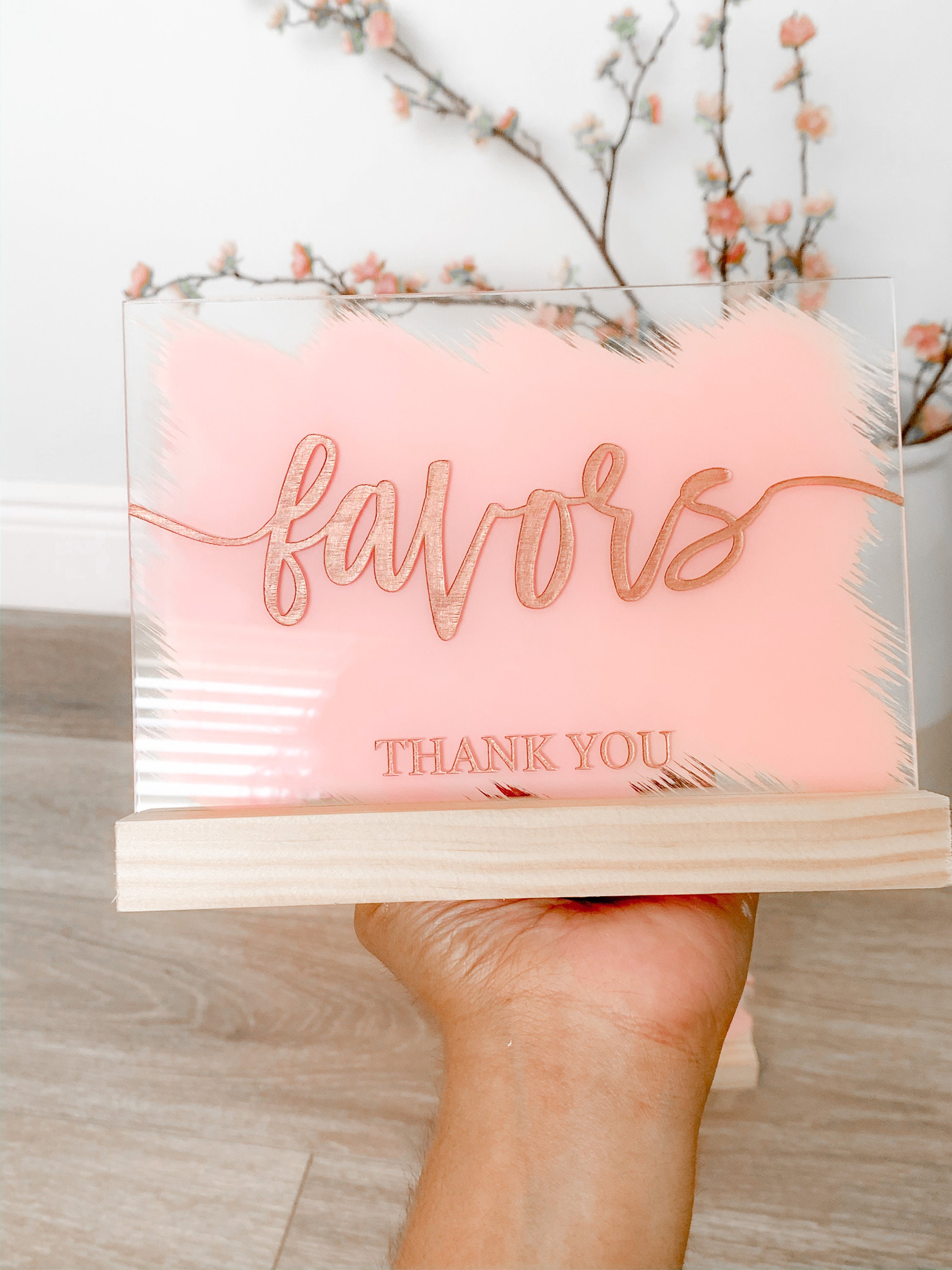 Favors Acrylic Sign Freestanding Acrylic Sign Painted Etsy