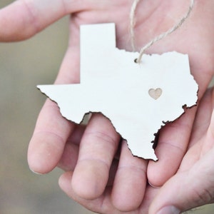 Texas ornament, Christmas state ornament, wedding favors, gift under 10 image 1