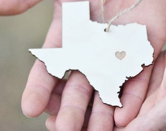 Texas ornament, Christmas state ornament, wedding favors,  gift under 10