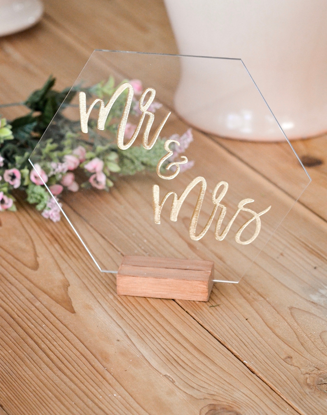 Mr and Mrs Sign, Freestanding Acrylic Sign, Painted Acrylic Sign ...