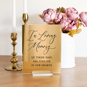 In loving memory mirror acrylic sign | Acrylic Mirror Table Sign | Custom Acrylic Sign