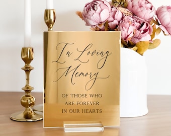 In loving memory mirror acrylic sign | Acrylic Mirror Table Sign | Custom Acrylic Sign