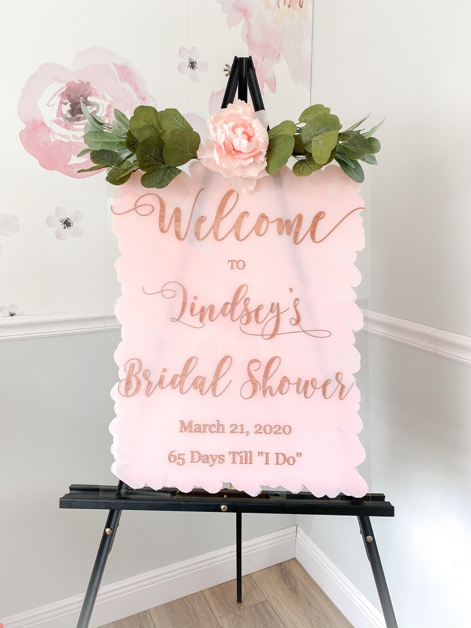 Bridal Shower Welcome Sign Acrylic Welcome Sign Brushed Back - Etsy