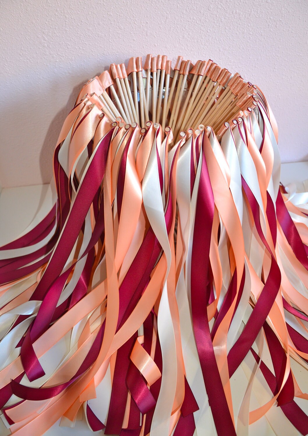 Triple wedding ribbon wands set of 100