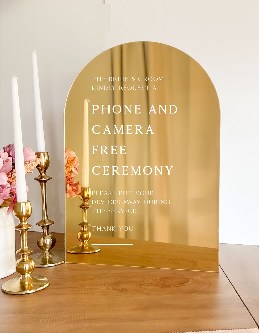 Acrylic Arch Unplugged Ceremony Sign | Phone and Camera Free Ceremony ...