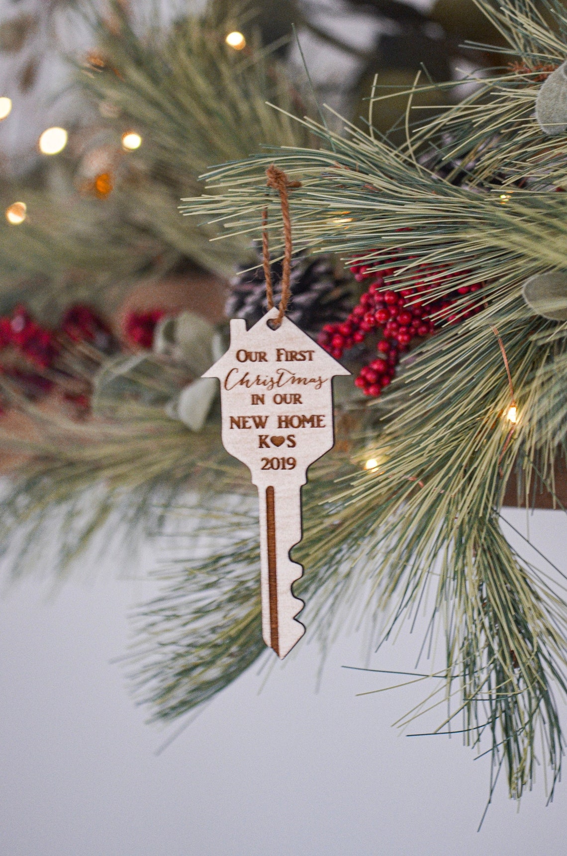 Our first Christmas in our new home ornament key ornament Etsy
