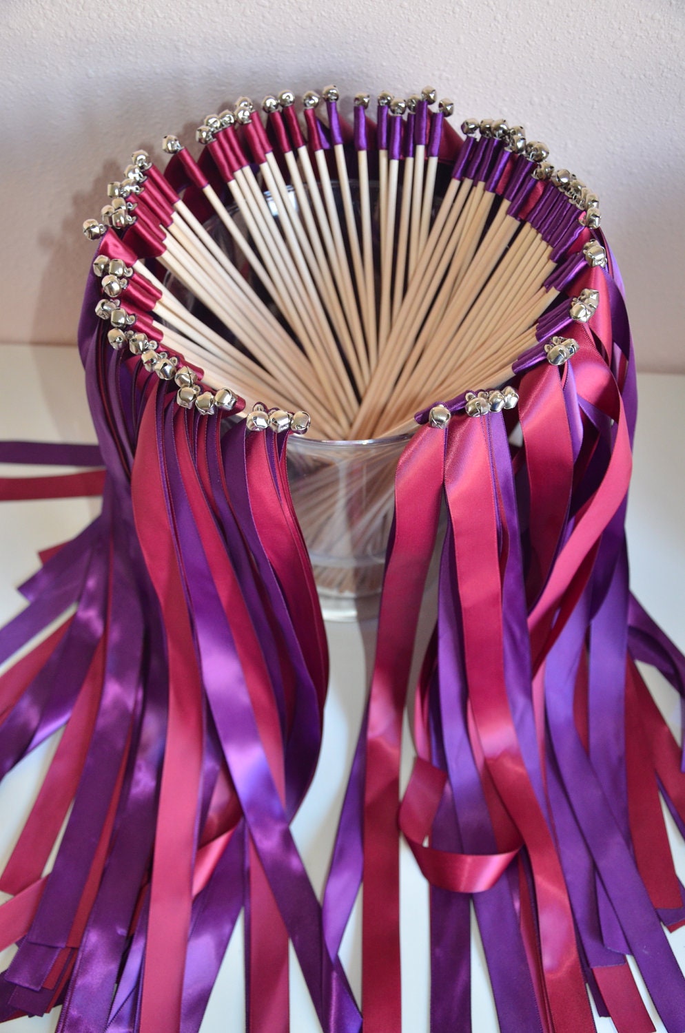 Wedding ribbon wands set of 50 double ribbon wands with Etsy