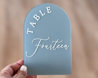 Arch Acrylic Table Numbers, Modern Wedding Acrylic Table Signs - TN24