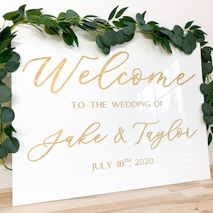 Wedding Welcome Sign |  Acrylic Wedding Welcome Sign | Personalized Welcome Sign | Modern Wedding Signs - WS11