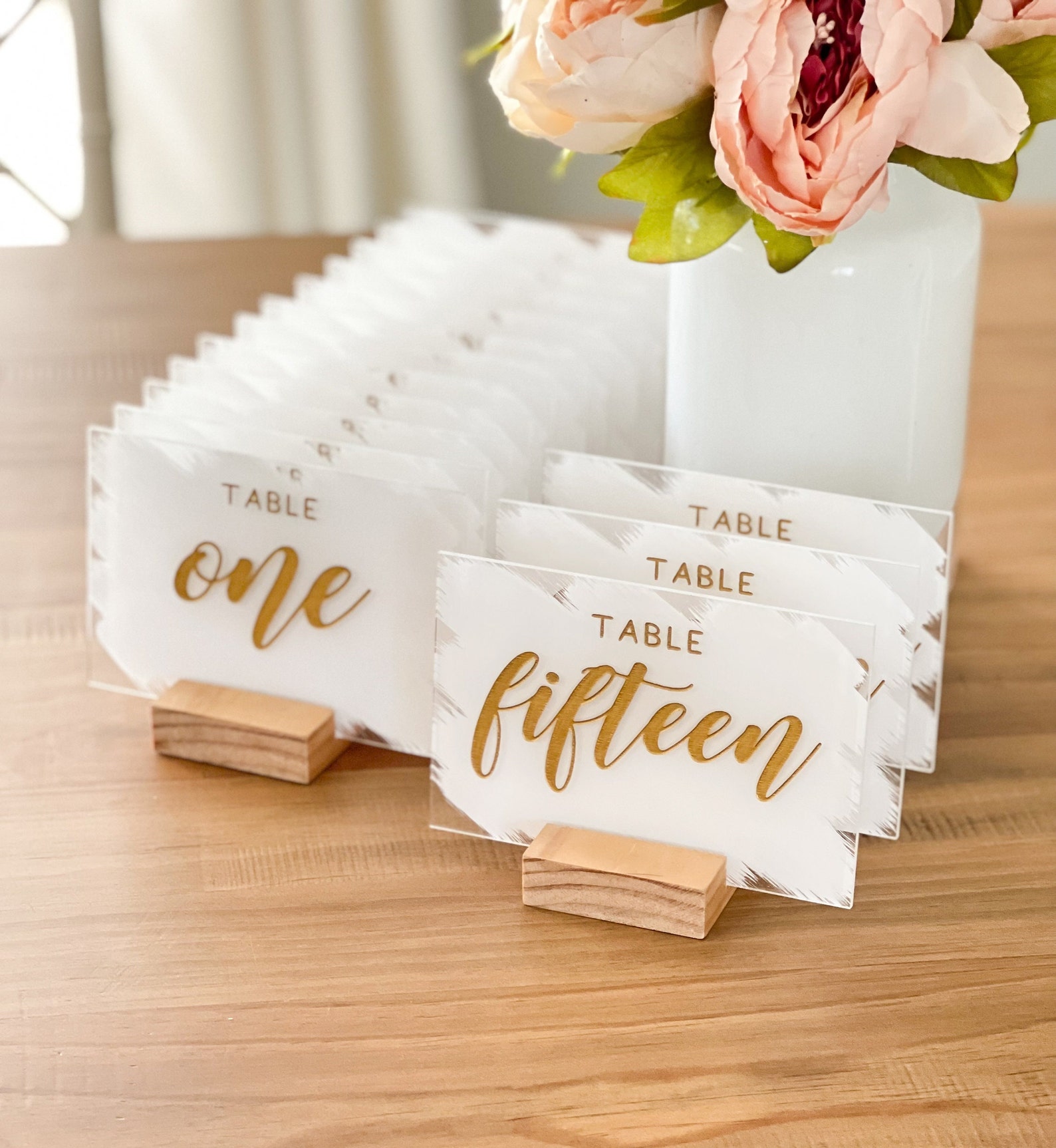 Painted Back Acrylic Table Numbers Wedding Acrylic Table Etsy