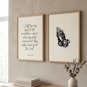 2er Set Bibelvers, christlich, DIGITAL PRINT – Bibelvers & passende Grafik | Minimalistische christliche Wandkunst | Sofort-Download