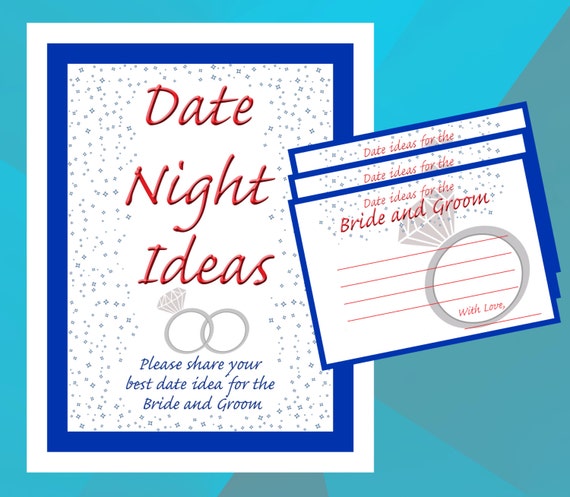 Bridal Shower Date Night Ideas For Bride And Groom Cards And Etsy