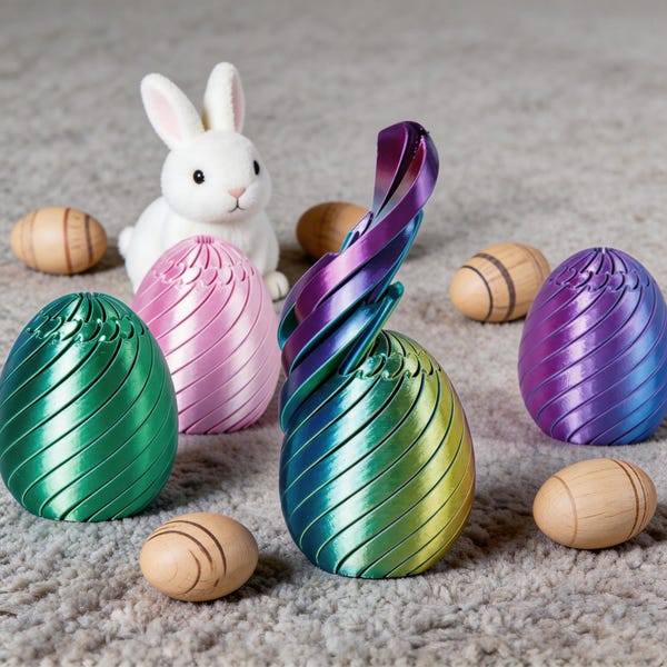 Easter Dragon Eggs Slime Ball Fidget Toys, Kinetic Motion Egg Toy, Spiral Motion Egg, 3D Printed Sensory Stress Toy, Easter Gifts