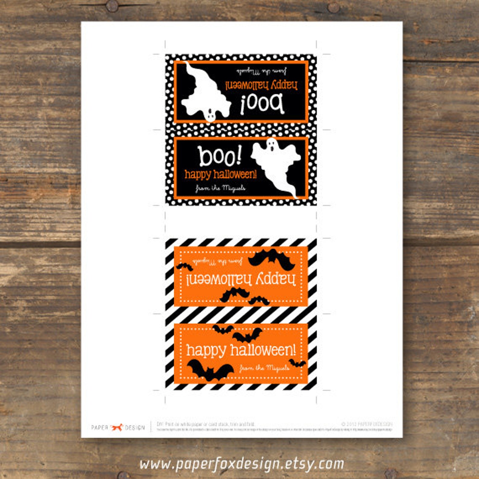 Halloween Treat Bag Topper DIY Printable Bats &amp; Ghosts | Etsy