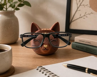 Cat Glasses Holder – Porta Occhiali Gatto – Cute Desk Organizer for Cat Lovers – Idea Regalo Handmade