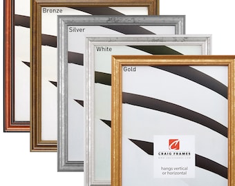 Custom Picture Frame, Slim Vintage Metallic, Made to Order, Gold Silver Copper