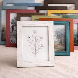 Rustic Distressed Picture Frame, Farmhouse Style Frame for Photos and Wall Art