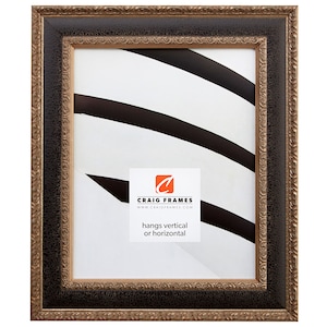 Antique Silver Black Picture Frame, Ornate Wood Galerie Frame