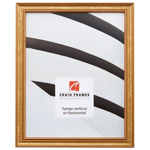 Stratton, Aged Gold Picture Frame, .75&quot; Wide, 18x24 Inch (314GD1824), Craig Frames, Vintage Gold Picture Frame, Thin Brass Photo Frame