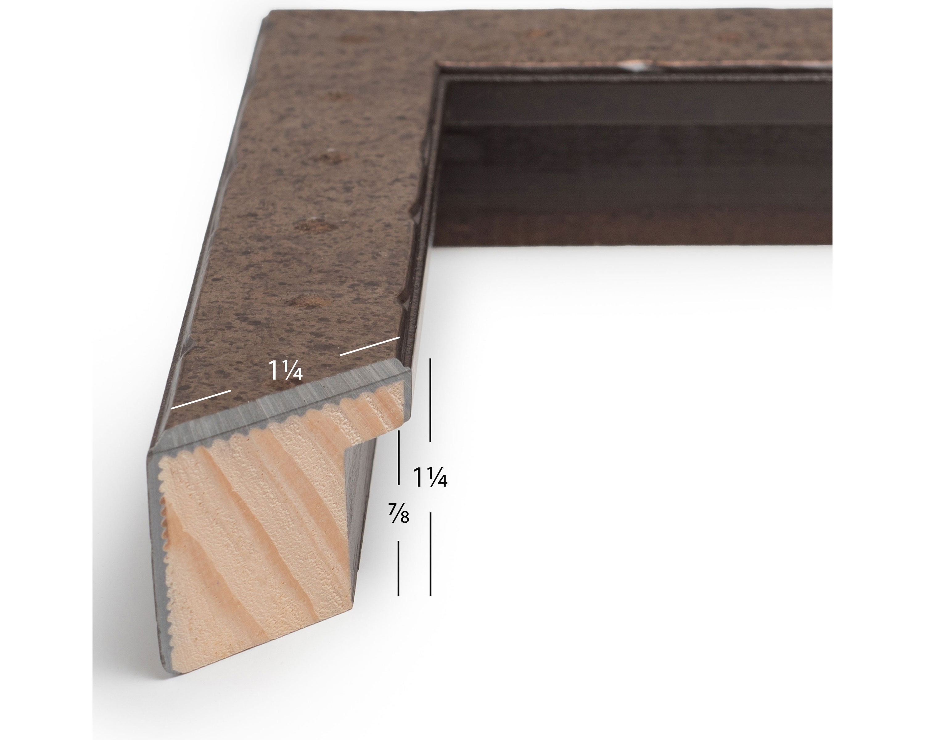 Rivet, Pitted Steel Picture Frame, 1.25