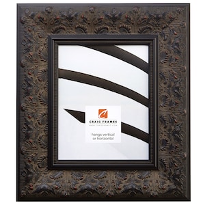Borromini, Black Walnut Ornate Picture Frame, 3.5&quot; Wide, 35 Common Sizes (9471) Craig Frames, Ornate Gothic Photo Frame, Thick Black Frame
