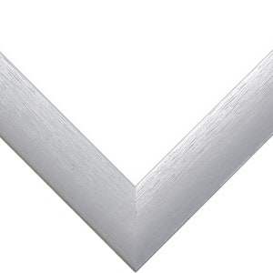 Modern 1" Picture Frame, Smooth Finish, Various Colors Brushed Silver