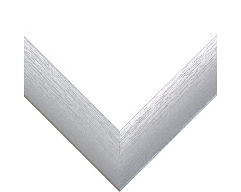 Modern 1" Picture Frame, Smooth Finish, Various Colors Brushed Silver