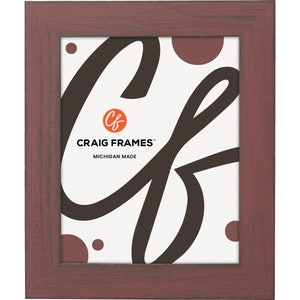 Jasper, Rustic Faded Red Picture Frame, 1.5" Wide, 60 Acrylic Uncommon Sizes (B923) Craig Frames - Single | Two Pack | Four Pack