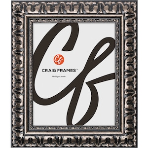 Bravado, Scratched Silver Picture Frame with Glass, 2" Wide, 25 Common Sizes (21247803) Craig Frames