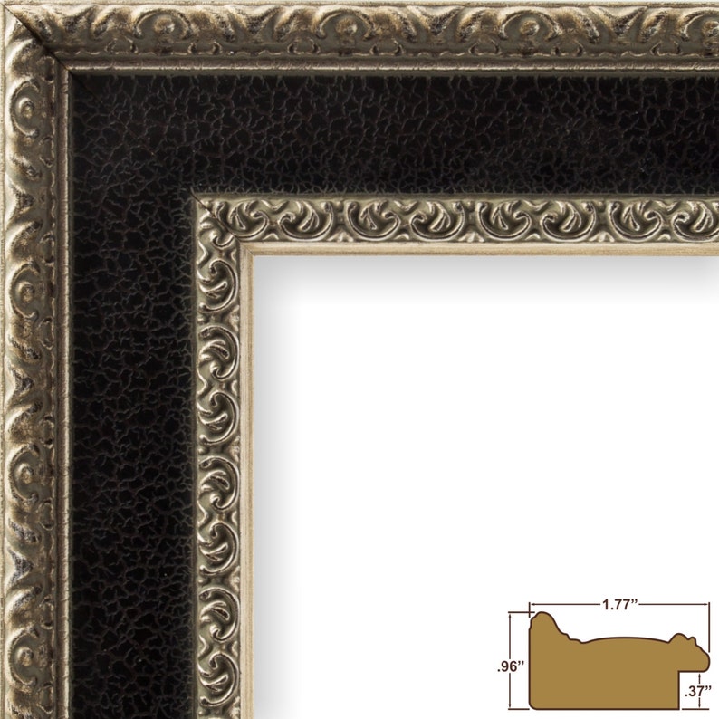 1.75 Galerie 5x7 Inch Antique Silver and Black Picture Frame 96000507 Craig Frames