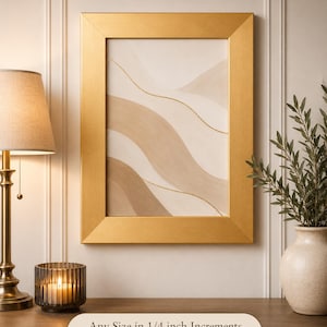 Custom Picture Frame, Bauhaus 200 Antique Gold, 2” Wide, Made to Order, USA Made