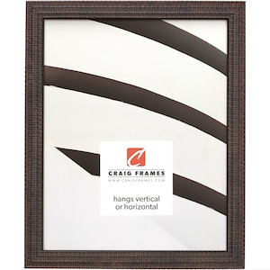 Farnsworth, Contemporary Antique Black Picture Frame, .75&quot; Wide, 35 Common Sizes (11129), Craig Frames, Thin Solid Wood Frame