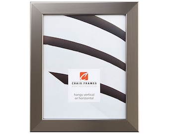Modern Stainless Silver Picture Frame, Bauhaus Style, 1.25" Wide