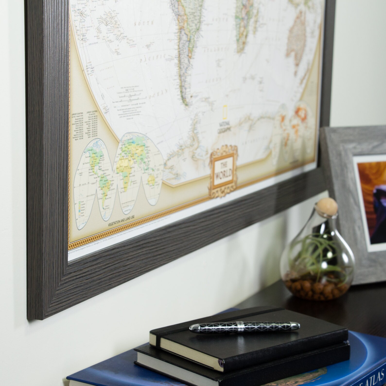 Executive World Push Pin Travel Map Faux Barnwood Frame - Etsy