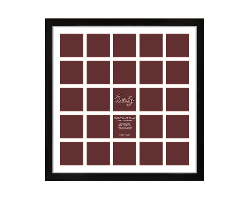 Craig Frames 22x22 Inch Black Picture Frame Single White Image 0