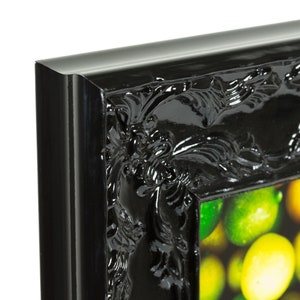 Renaissance, Ornate Obsidian Black Picture Frame, 1.75 Wide, 35 Common Sizes 10733 Glossy Black Frame French Country Craig Frames image 3