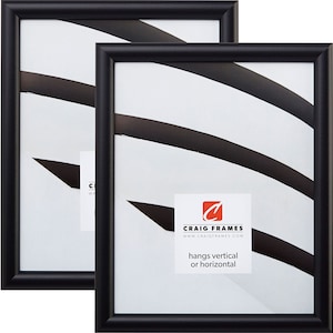 Bullnose, Contemporary Black Picture Frame, .75&quot; Wide, Set of Two, 35 Common Sizes (FW2BKL-2) Craig Frames, Set of Picture Frames