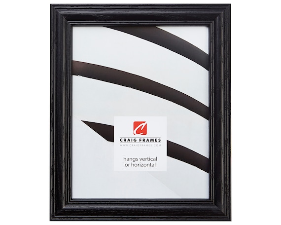 Ebony Black Wood Picture Frame, Traditional Decor, 1.25" Wide