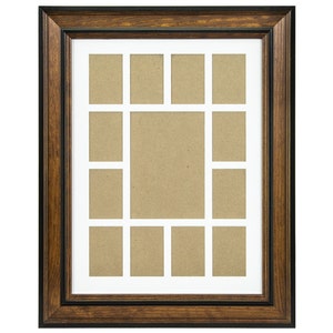 Brown Wood Collage Picture Frame, 5x7 and Wallet Size, 12x16 bild 1