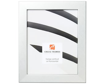 Modern Brushed Silver Picture Frame, Bauhaus Style, 1.25" Wide