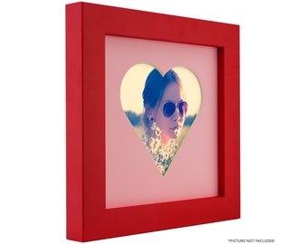 Red Photo Frame, Heart Opening, Pink Mat, Valentine's Day Gift