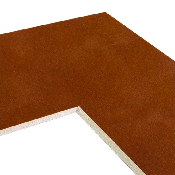 Pack of 10 Brown Suede Precut Acid-Free Matboard Set with Clear