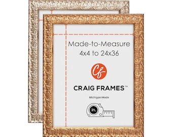 Custom Versailles Picture Frame, Ornate Gold or Silver, Made to Order