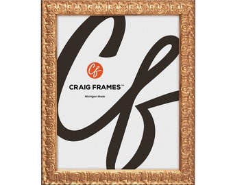 Versailles, Ornate Gold Picture Frame with Glass, 1" Wide, 25 Common Sizes (11239) Craig Frames French Country Decor, Baroque Frame