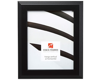 Mossehaus, Contemporary Black Picture Frame, 1.5" Wide, 35 Common Sizes (FW4BK) Craig Frames