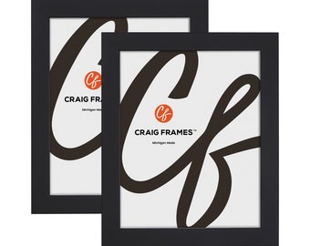 Satin Black Picture Frame Set, Modern 1" MDF Frame, Craig Frames